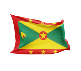 Waving flag of Grenada isolated on transparent background. 3D rendering - obrazy, fototapety, plakaty