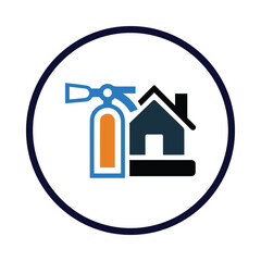 house, home, fire extinguisher, home extinguisher icon