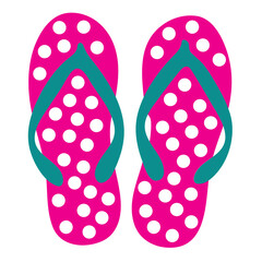 Flip flops with Polka dots in pink