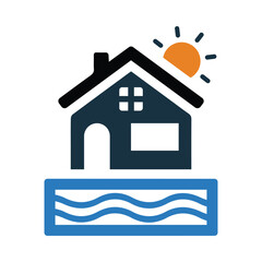 house, hotel, resort, sun, beach, resort hotel icon