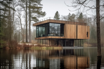 house on the river created with Generative AI technology