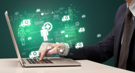hand browsing on the internet for medical issues