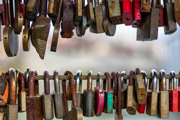 locks on the bridge in Ljubljana