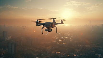 Fototapeta premium drone in the sky created with Generative AI technology