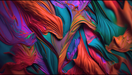 Mutlicolored Fractal Motion Design, Creative Background, Motion picture with AI
