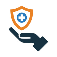 medical, plus, hand, safety, medical safety on hand icon