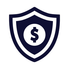 money, shield, safety, hand, finance safety on hand icon