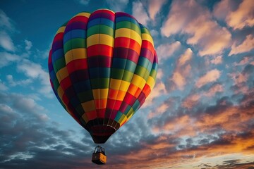 Obraz premium Colorful hot air balloon in the sky (Ai generated)