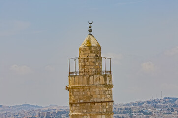 Tower of David Ottoman minaret top in Jerusalem