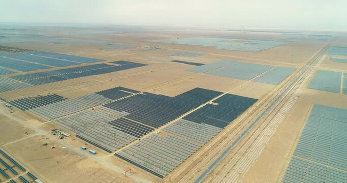 Solar photovoltaics in desert regions for aerial photography