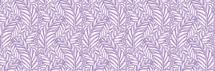 Gender neutral foliage leaf seamless raster border. Simple whimsical 2 tone pattern. Kids nursery wallpaper or scandi all over print.