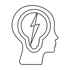 Dreaming, thinking idea. Flat line vector icon for mobile application, button and website design. Illustration isolated 