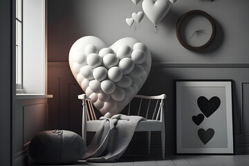 heart shape balloon in the room