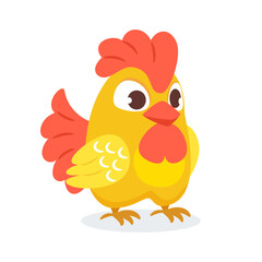 Vector illustration of a cute colorful rooster.