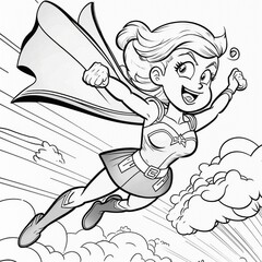 FLYING_superheroine_girl_to_color._colorless