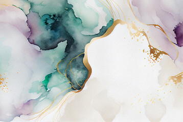 Marble Alcohol Ink Painting Watercolor Background