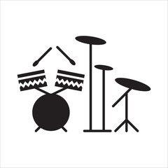 Drum vector icon. Drum flat sign design illustration. Drums symbol pictogram. UX UI icon