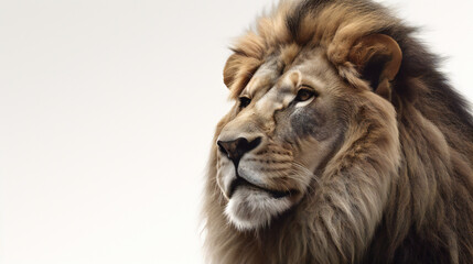 Obraz na płótnie Canvas Portrait of a lion king, digital illustration painting, animals, wildlife