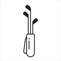 Golf bag with clubs vector icon. Golf bag flat sign design. Golf bag with clubs symbol pictogram. UX UI icon