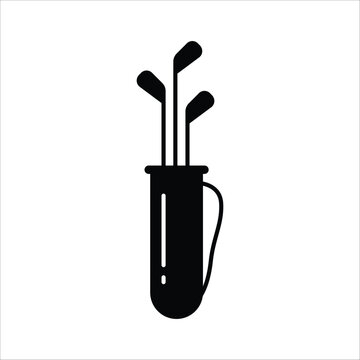 Golf bag with clubs vector icon. Golf bag flat sign design. Golf bag with clubs symbol pictogram. UX UI icon