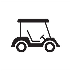 Golf car vector icon. Golf cart symbol. Outdoor golf car flat sign design pictogram illustration. UX UI icon