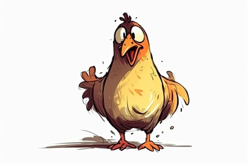 surprised cartoon chicken. Generative AI