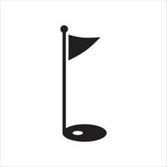 Golf flag vector icon. Golf flag flat sign design. Flag symbol pictogram. UX UI icon