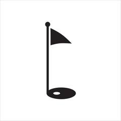 Golf flag vector icon. Golf flag flat sign design. Flag symbol pictogram. UX UI icon