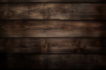 Dark Wood Textured Abstract Background with Board and Copy Space