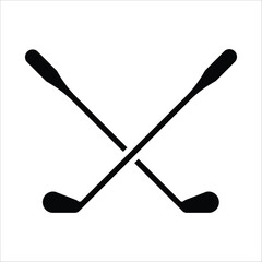 Golf club stick vector icon. Golf clubs flat sign design illustration. Golf stick symbol pictogram. UX UI icon