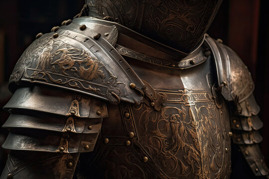 medieval knight in armor created with Generative AI technology
