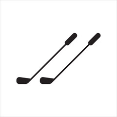 Golf club stick vector icon. Golf clubs flat sign design illustration. Golf stick symbol pictogram. UX UI icon