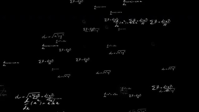 Seamless loop differential equation math formula text background teaching engineering