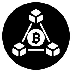 blockchain glyph icon