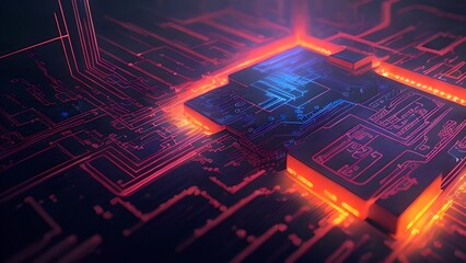 Computer microchip digital abstraction, generative AI