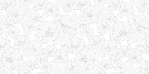 floral pattern vector. White flowers on white background