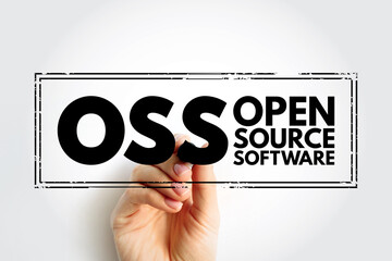 OSS - Open source software is software that is distributed with its source code, making it available for use, modification, and distribution with its original rights, acronym text stamp