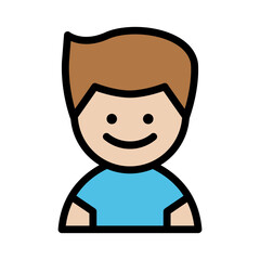 Boy color line icon