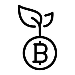 bitcoin line icon