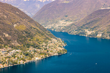 Fototapeta na wymiar Lago di Como, Lake Como, Italy, high altitude view from Montepiatto