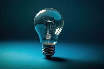 glowing light bulb with a filament inside. Generative AI