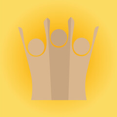 Conceptual illustration of the success of a team. Abstract human figures.