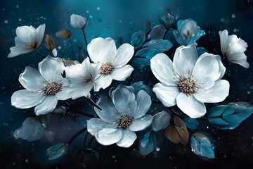 Floral Symphony, Blue Blooms Dance.
Generative AI