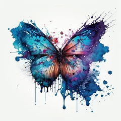 Fotobehang watercolor painting butterfly © V_Design_Creator