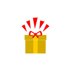 Surprise gift box icon isolated on transparent background