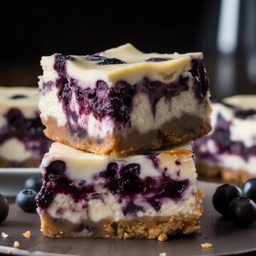 blueberry cheesecake bars - generative AI