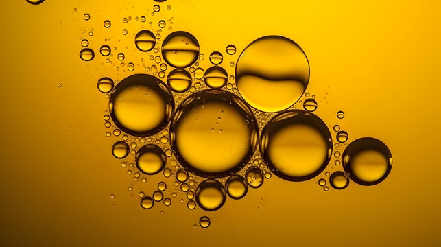 Cooking oil bubbles background. Concept of saturated fat.
