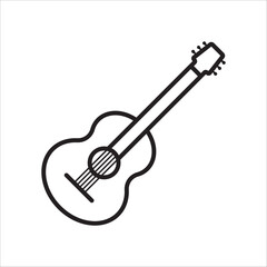 Guitar vector icon. Classic guitar flat sign design illustration. Guitar symbol pictogram. UX UI icon