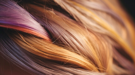braided hair color gradient close up image. Generative ai