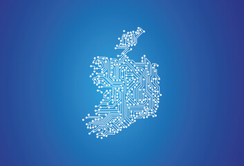 Landkarte Von Irland Auf Blauem